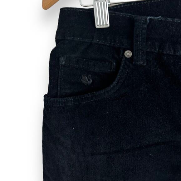 Y2K Gloria Vanderbilt Corduroy Pant Jeans Sz 14 Black Straight Leg High Rise - Picture 7 of 16